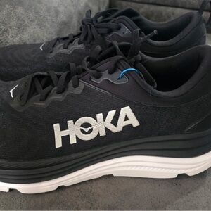 Hoka Men's Black Athletic Shoes with White Sole